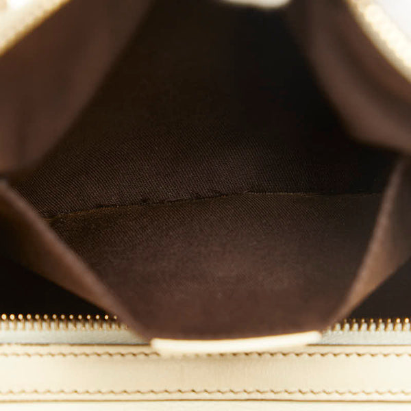 グッチ ドゥケッサ リボン クレストチャーム ハンドバッグ ミニボストンバッグ 181485 アイボリー レザー レディース GUCCI 【中古】