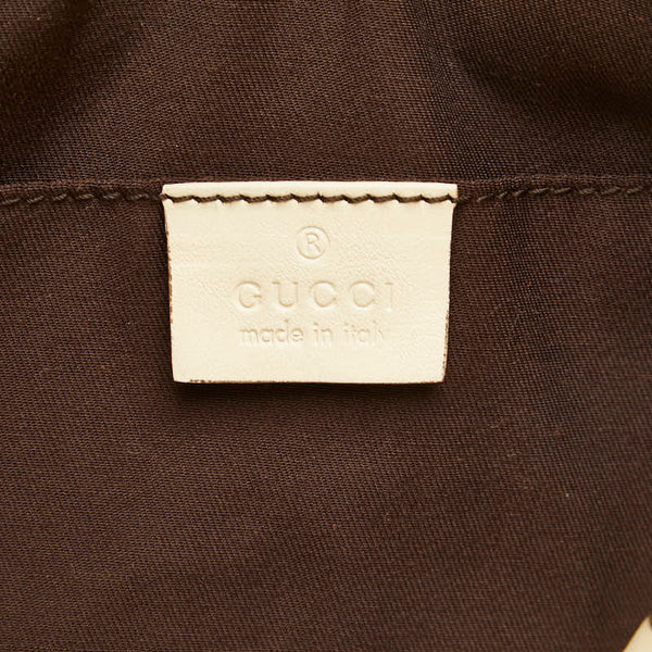 グッチ ドゥケッサ リボン クレストチャーム ハンドバッグ ミニボストンバッグ 181485 アイボリー レザー レディース GUCCI 【中古】