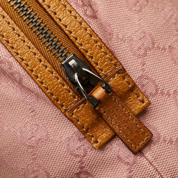 グッチ GGキャンバス ハンドバッグ ミニボストンバッグ 113009 ピンク ベージュ キャンバス レザー レディース GUCCI 【中古】