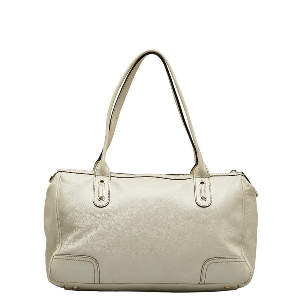 グッチ プリンシー リボン ショルダーバッグ トートバッグ 177052 アイボリー レザー レディース GUCCI 【中古】