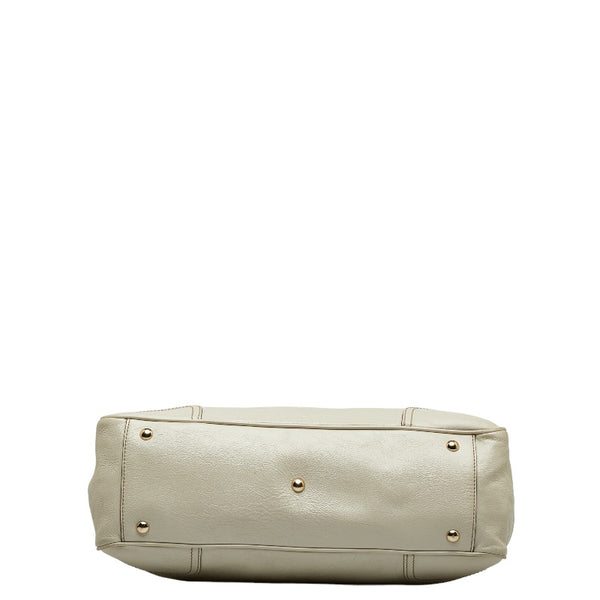 グッチ プリンシー リボン ショルダーバッグ トートバッグ 177052 アイボリー レザー レディース GUCCI 【中古】