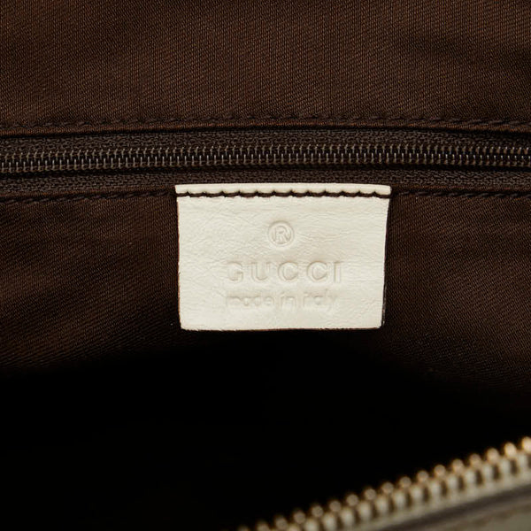 グッチ プリンシー リボン ショルダーバッグ トートバッグ 177052 アイボリー レザー レディース GUCCI 【中古】