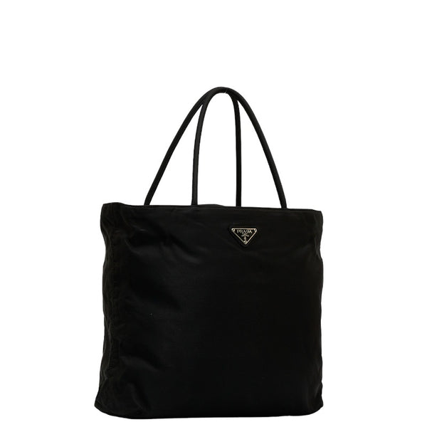 プラダ 三角ロゴプレート  ハンドバッグ トートバッグ ブラック ナイロン レディース PRADA 【中古】