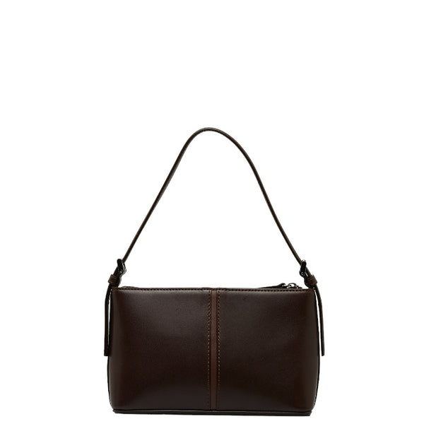バーバリー ノバチェック ロゴ型押し ワンショルダーバッグ ブラウン レザー レディース BURBERRY 【中古】