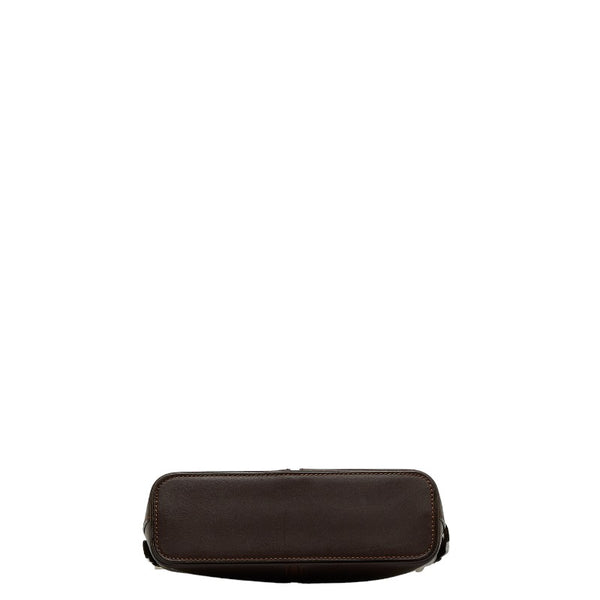 バーバリー ノバチェック ロゴ型押し ワンショルダーバッグ ブラウン レザー レディース BURBERRY 【中古】