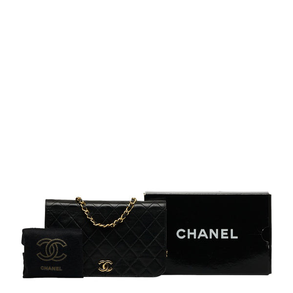 シャネル マトラッセ ココマーク チェーン ワンショルダーバッグ ブラック レザー レディース CHANEL 【中古】