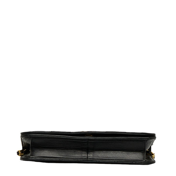 シャネル マトラッセ ココマーク チェーン ワンショルダーバッグ ブラック レザー レディース CHANEL 【中古】