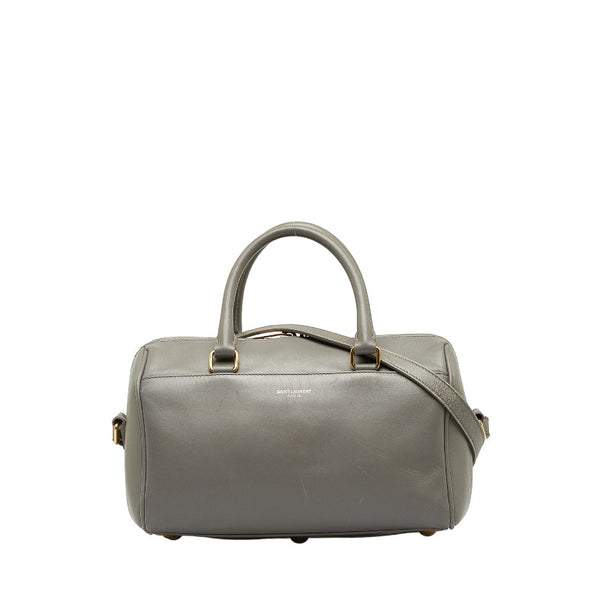 サンローラン ベイビーダッフル ゴールド金具 ハンドバッグ ショルダーバッグ 2WAY 330958 グレー レザー レディース SAINT LAURENT 【中古】
