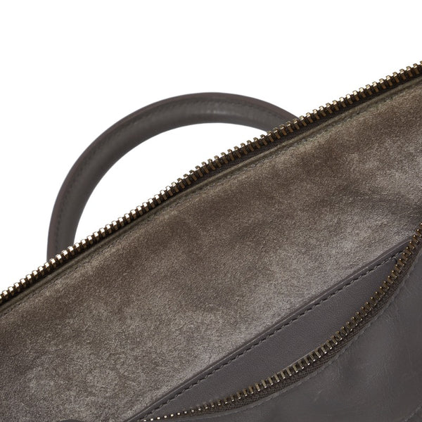 サンローラン ベイビーダッフル ゴールド金具 ハンドバッグ ショルダーバッグ 2WAY 330958 グレー レザー レディース SAINT LAURENT 【中古】