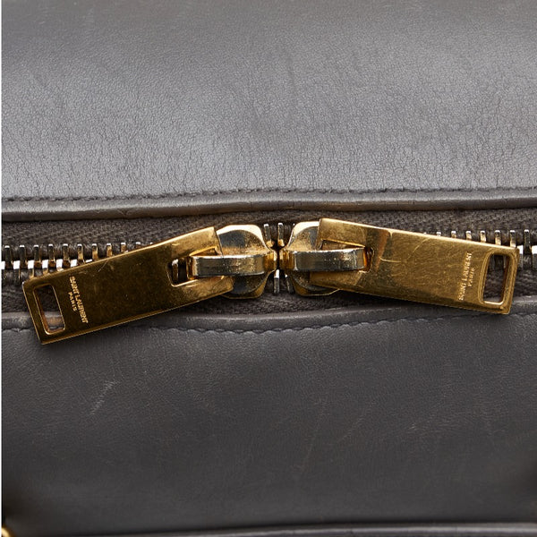 サンローラン ベイビーダッフル ゴールド金具 ハンドバッグ ショルダーバッグ 2WAY 330958 グレー レザー レディース SAINT LAURENT 【中古】