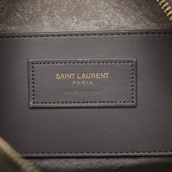 サンローラン ベイビーダッフル ゴールド金具 ハンドバッグ ショルダーバッグ 2WAY 330958 グレー レザー レディース SAINT LAURENT 【中古】