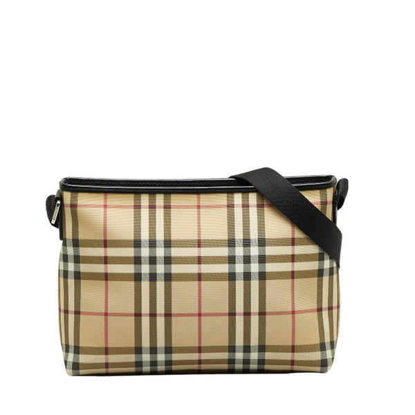 バーバリー ノバチェック 斜め掛け ショルダーバッグ ベージュ マルチカラー PVC レディース BURBERRY 【中古】