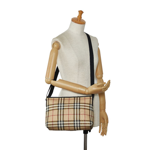 バーバリー ノバチェック 斜め掛け ショルダーバッグ ベージュ マルチカラー PVC レディース BURBERRY 【中古】