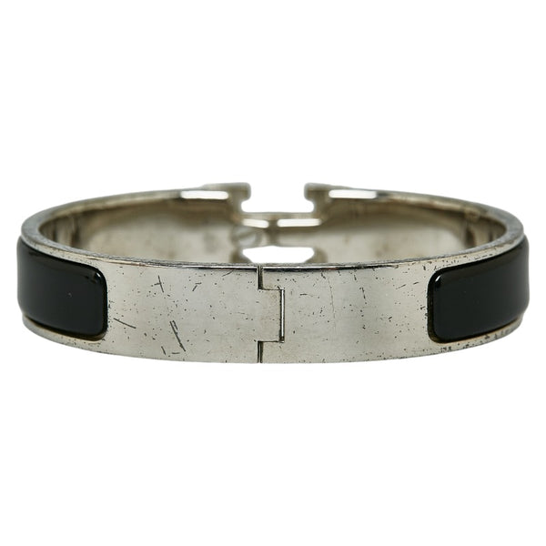 エルメス クリッククラックPM バングル ブレスレット シルバー ブラック メタル レディース HERMES 【中古】