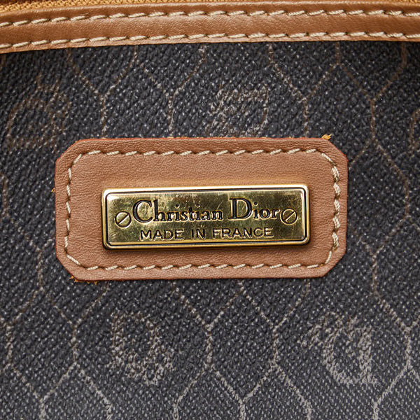 ディオール ハニカム ボストンバッグ グレー ブラウン PVC レザー レディース Dior 【中古】