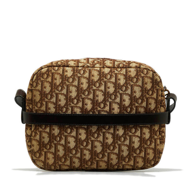 ディオール トロッター ショルダーバッグ ブラウン キャンバス レザー レディース Dior 【中古】