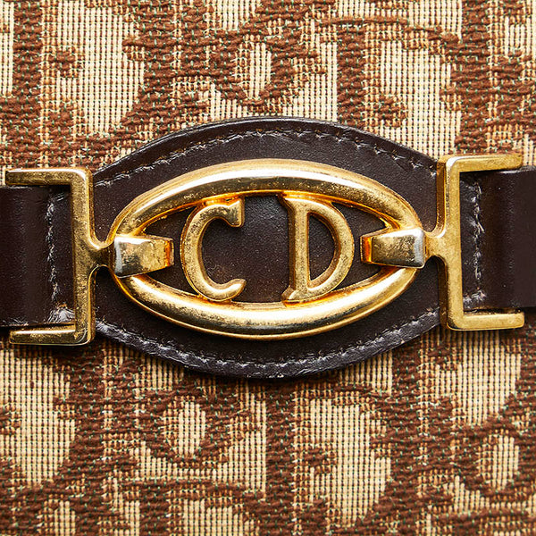 ディオール トロッター ショルダーバッグ ブラウン キャンバス レザー レディース Dior 【中古】