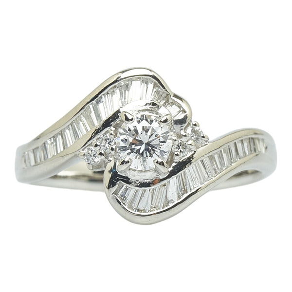 Pt900 プラチナ ダイヤ0.29ct ダイヤ0.53ct リング 指輪 レディース 14号 【中古】