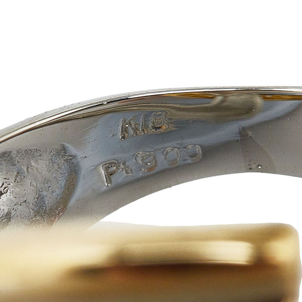 Pt900ベース/K18コンビ ダイヤ0.10ct リング 指輪 レディース 9号 【中古】