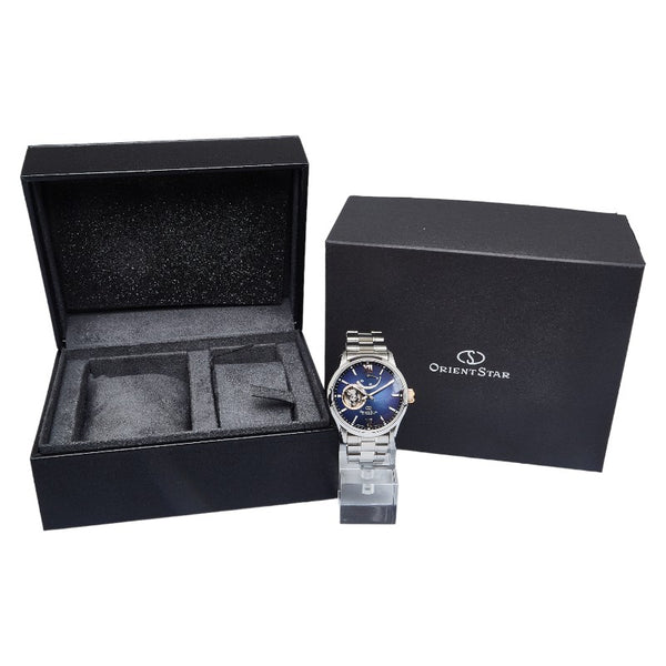 オリエント オリエントスター コンテンポラリー セミスケルトン 腕時計 RK-AT0013L 自動巻き ネイビー文字盤 ステンレススチール メンズ ORIENT 【中古】