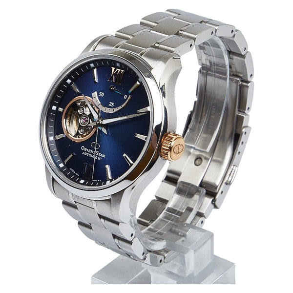 オリエント オリエントスター コンテンポラリー セミスケルトン 腕時計 RK-AT0013L 自動巻き ネイビー文字盤 ステンレススチール メンズ ORIENT 【中古】