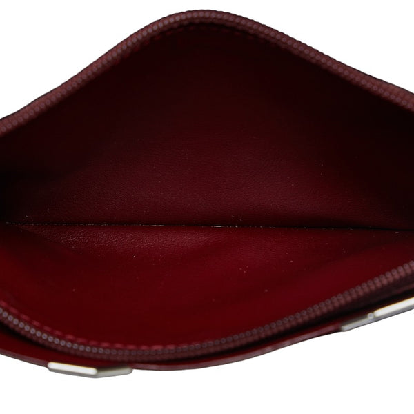 カルティエ マストライン シルバー金具 二つ折り財布 長財布 ブラック ボルドー レザー レディース CARTIER 【中古】