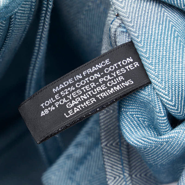 エルメス ヴァルパライソMM ハンドバッグ トートバッグ ブルージーン トワルシェブロン レザー レディース HERMES 【中古】