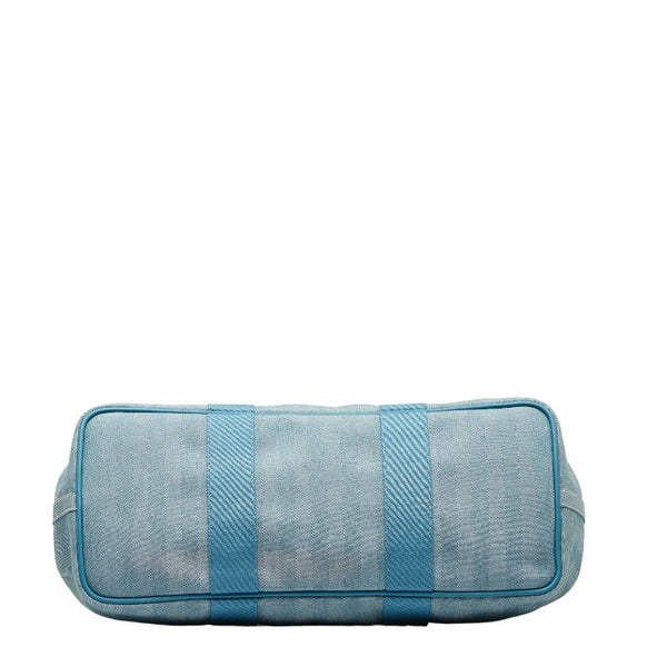 エルメス ヴァルパライソMM ハンドバッグ トートバッグ ブルージーン トワルシェブロン レザー レディース HERMES 【中古】