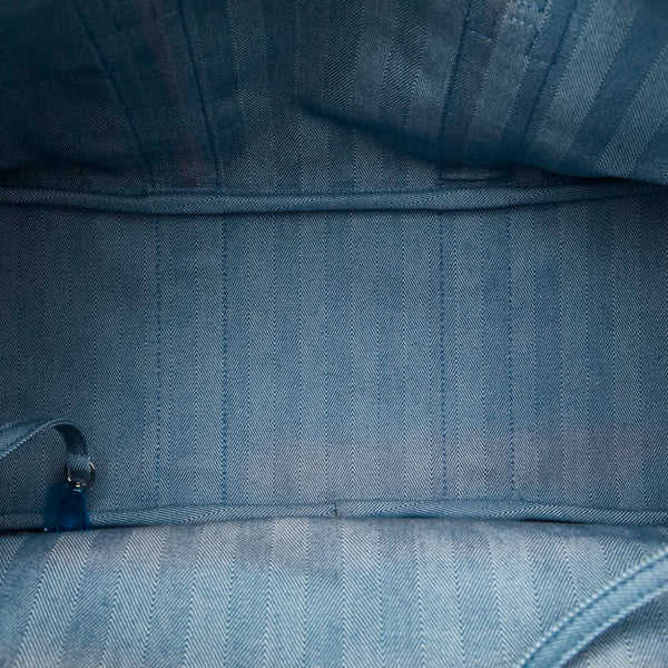 エルメス ヴァルパライソMM ハンドバッグ トートバッグ ブルージーン トワルシェブロン レザー レディース HERMES 【中古】