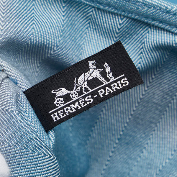 エルメス ヴァルパライソMM ハンドバッグ トートバッグ ブルージーン トワルシェブロン レザー レディース HERMES 【中古】