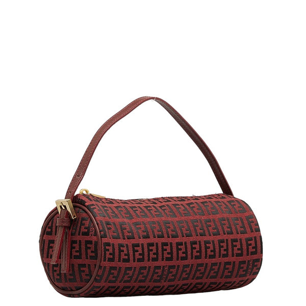 フェンディ ズッキーノ アクセサリーポーチ 7N0016 レッド キャンバス レザー レディース FENDI 【中古】