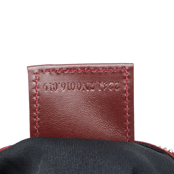 フェンディ ズッキーノ アクセサリーポーチ 7N0016 レッド キャンバス レザー レディース FENDI 【中古】