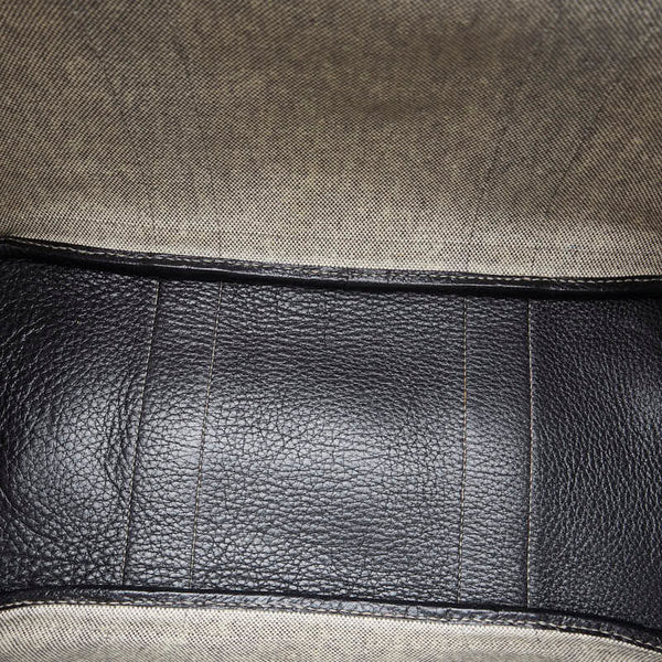 エルメス ガーデンパーティPM トートバッグ ブラック グレー シルバー金具 ブッフル トワルアッシュ レディース HERMES 【中古】
