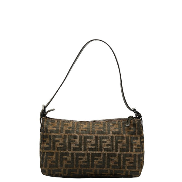 フェンディ ズッカ ハンドバッグ ショルダーバッグ 8BR156 ブラウン キャンバス レディース FENDI 【中古】