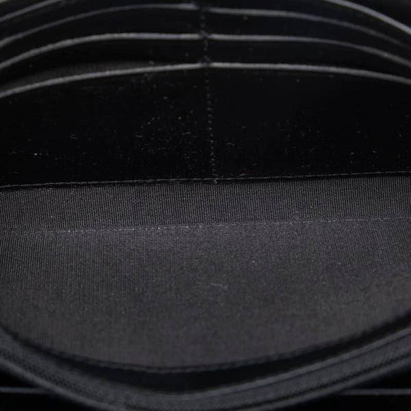 シャネル ドーヴィル ココマーク 長財布 ブラック キャンバス レザー レディース CHANEL 【中古】