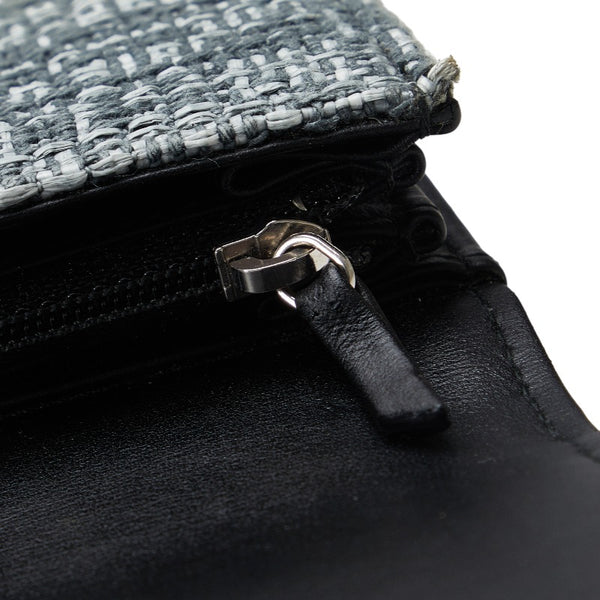 シャネル ドーヴィル ココマーク 長財布 ブラック キャンバス レザー レディース CHANEL 【中古】