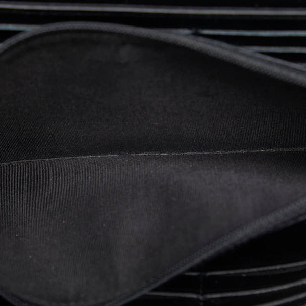 シャネル ドーヴィル ココマーク 長財布 ブラック キャンバス レザー レディース CHANEL 【中古】