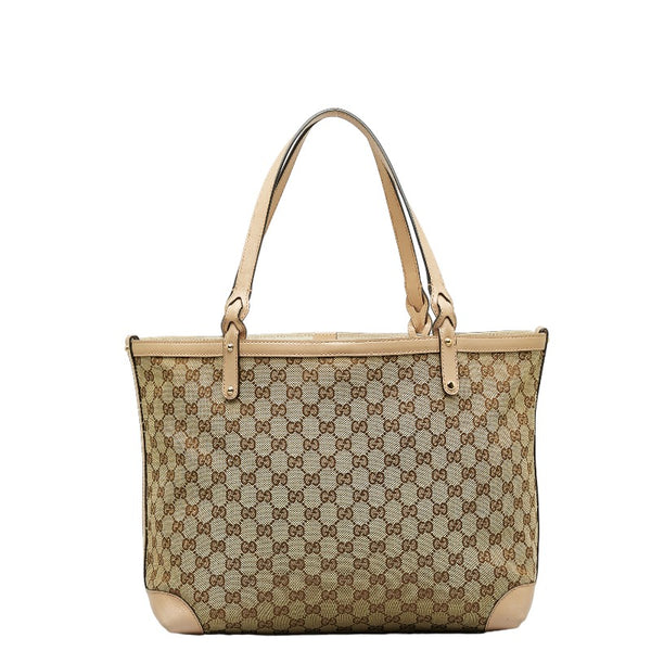 グッチ GGキャンバス トートバッグ 247209 ベージュ キャンバス レザー レディース GUCCI 【中古】