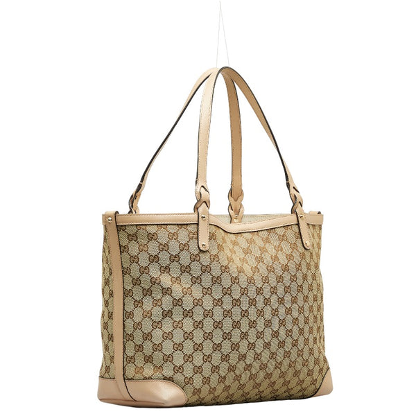 グッチ GGキャンバス トートバッグ 247209 ベージュ キャンバス レザー レディース GUCCI 【中古】
