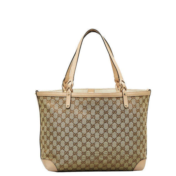 グッチ GGキャンバス トートバッグ 247209 ベージュ キャンバス レザー レディース GUCCI 【中古】