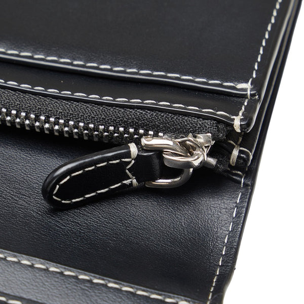バーバリー チェック コンチネンタルウォレット 長財布 ブラウン PVC レザー メンズ BURBERRY 【中古】