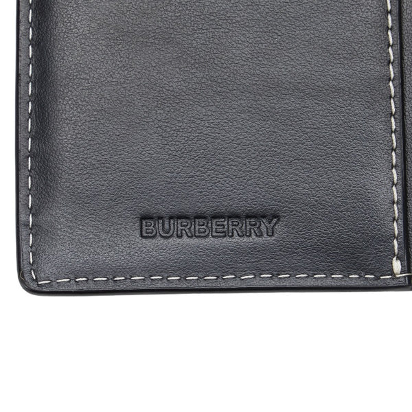 バーバリー チェック コンチネンタルウォレット 長財布 ブラウン PVC レザー メンズ BURBERRY 【中古】