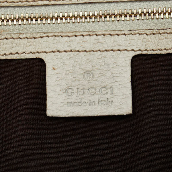 グッチ GGキャンバス ショルダーバッグ トートバッグ 153009 ベージュ ホワイト キャンバス レザー レディース GUCCI 【中古】