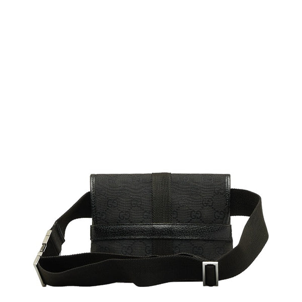 グッチ GGキャンバス ボディバッグ ウエストバッグ  131236 ブラック キャンバス レザー レディース GUCCI 【中古】