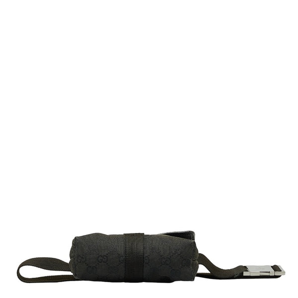 グッチ GGキャンバス ボディバッグ ウエストバッグ  131236 ブラック キャンバス レザー レディース GUCCI 【中古】