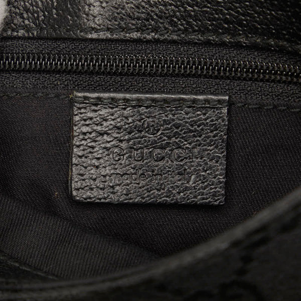 グッチ GGキャンバス ボディバッグ ウエストバッグ  131236 ブラック キャンバス レザー レディース GUCCI 【中古】