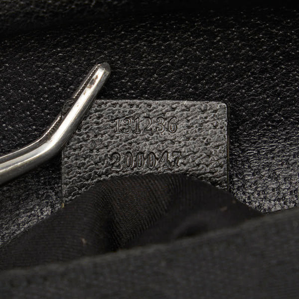 グッチ GGキャンバス ボディバッグ ウエストバッグ  131236 ブラック キャンバス レザー レディース GUCCI 【中古】