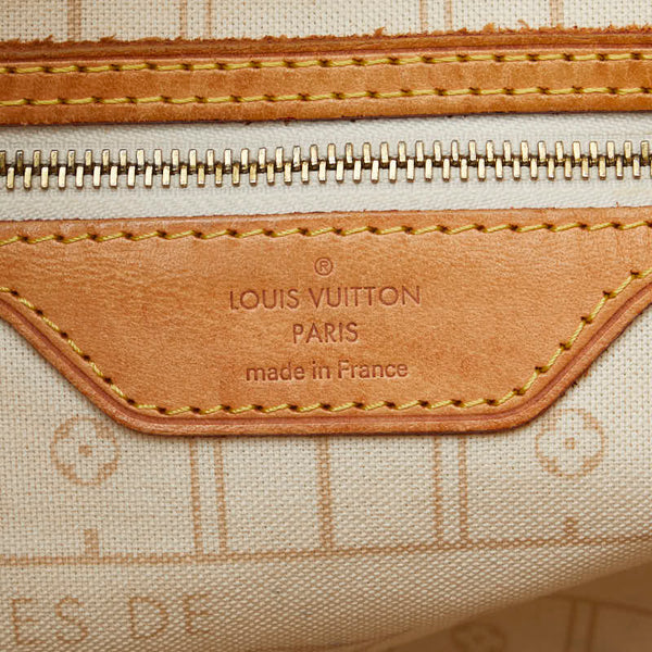 ルイ ヴィトン ダミエ アズール ネヴァーフルMM トートバッグ ショルダーバッグ N51107 ホワイト PVC レザー レディース LOUIS VUITTON 【中古】