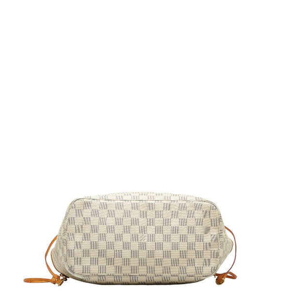 ルイ ヴィトン ダミエ アズール ネヴァーフルMM トートバッグ ショルダーバッグ N51107 ホワイト PVC レザー レディース LOUIS VUITTON 【中古】
