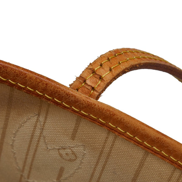 ルイ ヴィトン ダミエ アズール ネヴァーフルMM トートバッグ ショルダーバッグ N51107 ホワイト PVC レザー レディース LOUIS VUITTON 【中古】